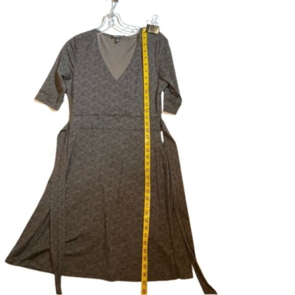 Toad & Co Cue Wrap Cafe Dress Herringbone Print - Picture 13 of 14